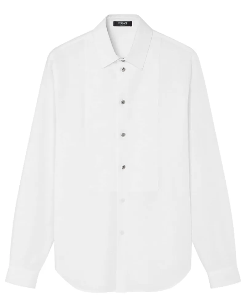 Versace Crystal Piqué-Hemd - Weiß Weiß