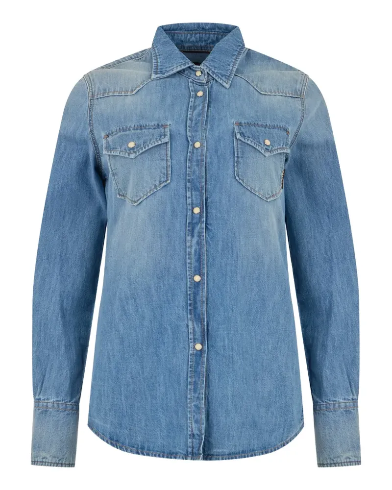 MOORER Jeanshemd im Western-Look - Blau Blau