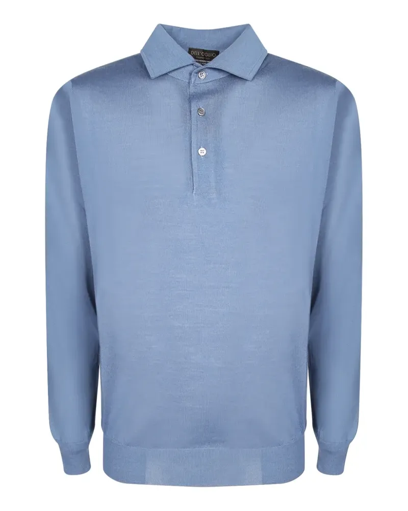 Dell'oglio Langärmeliges Poloshirt - Blau Blau