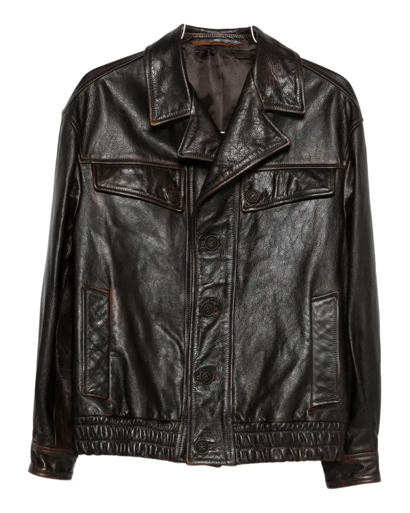 Salvatore Santoro Lederjacke mit Klappentasche - Braun Braun