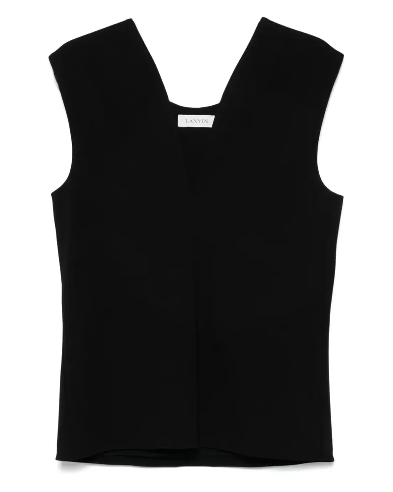 Lanvin Oberteil mit tiefem V-Ausschnitt - Schwarz Schwarz