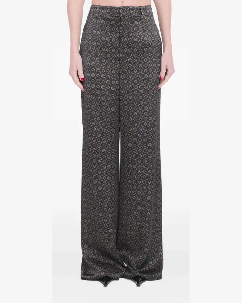 Saint Laurent Weite TEEN Hose mit Muster - Grau Grau