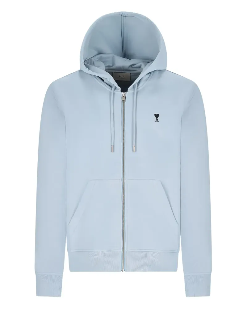 AMI Paris heart-logo zip-up hoodie - Blau Blau