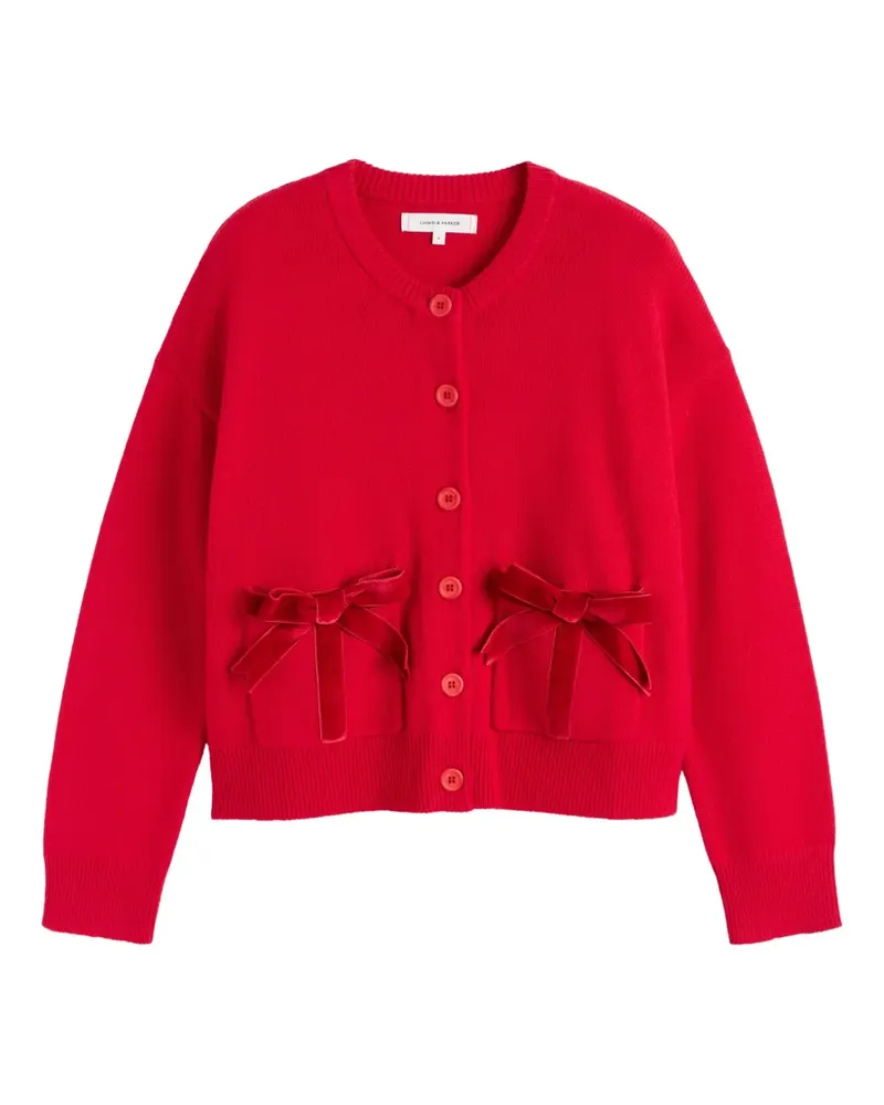 Chinti & Parker Cardigan mit Samtschleife - Rot Rot