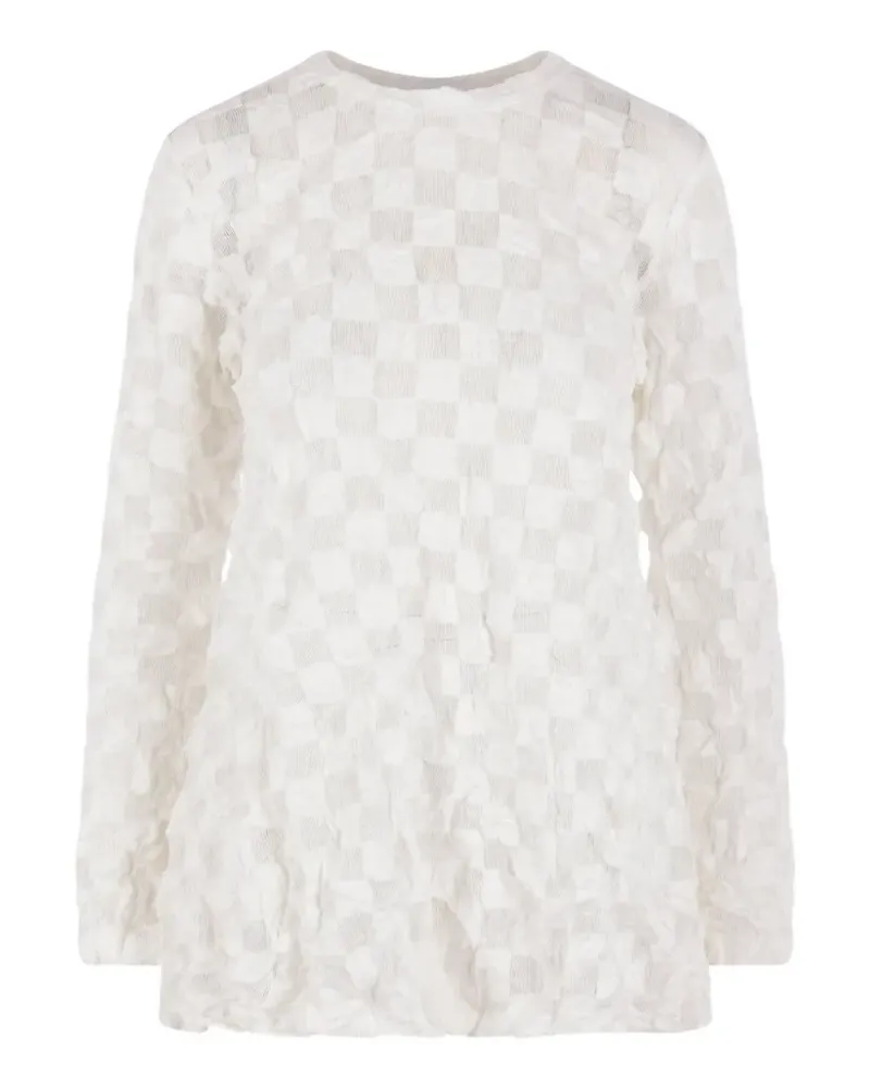 Comme des Garçons check-pattern textured top - Weiß Weiß
