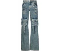 Straight-Leg-Jeans mit aufgesetzten Taschen