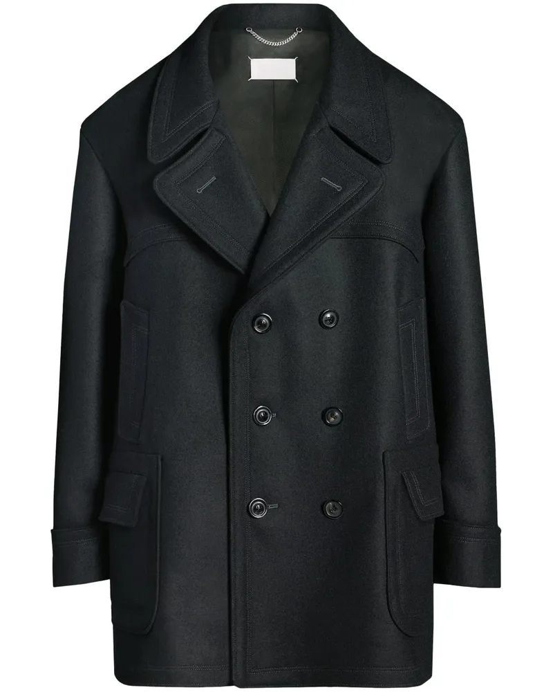 Maison Margiela Doppelreihiger Mantel - Schwarz Schwarz