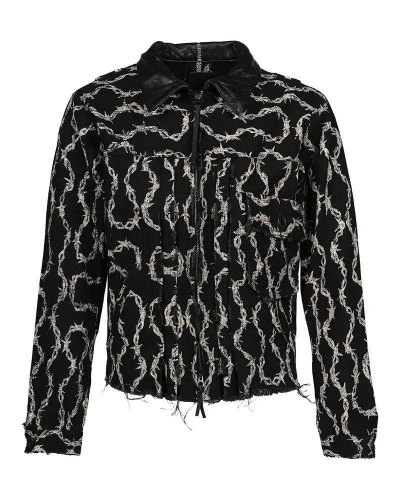 minus Deconstructed Jacke mit Stacheldraht-Print - Schwarz Schwarz