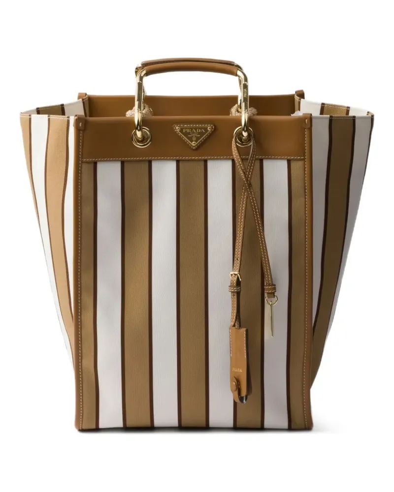 Prada Großer Tote Bag mit Print - Nude Nude