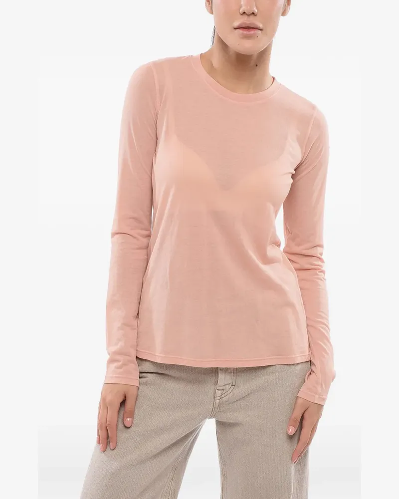 Roberto Collina Langarmshirt mit rundem Ausschnitt - Rosa Rosa
