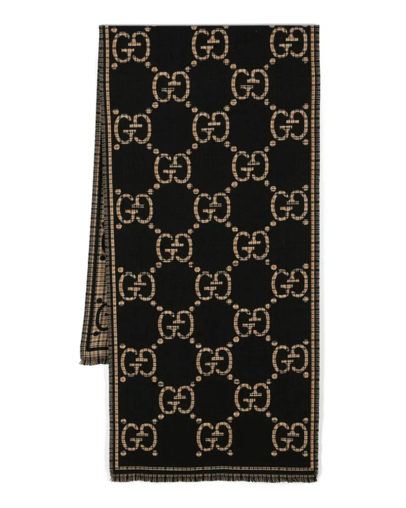 Gucci Schal mit GG-Jacquardmuster - Schwarz Schwarz