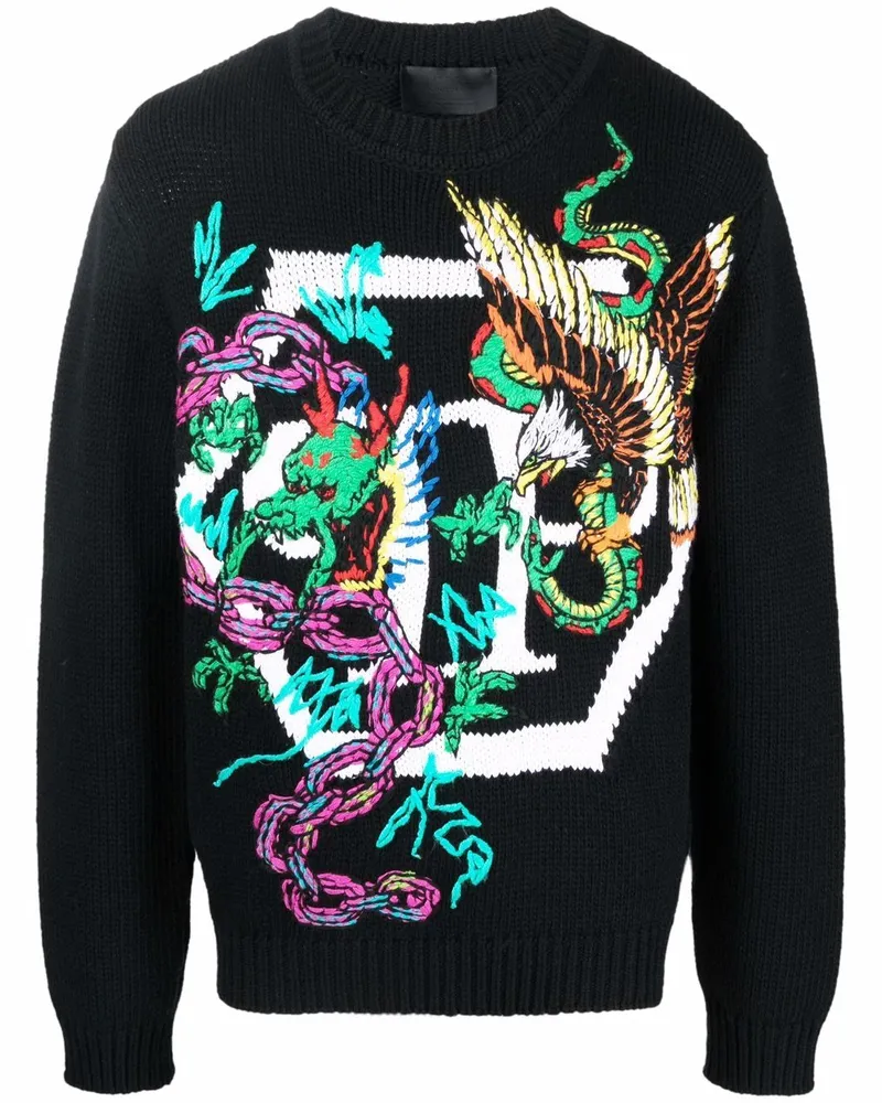 Philipp Plein Pullover mit Intarsienmuster - Schwarz Schwarz