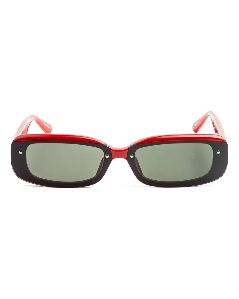 Linda Farrow Sonnenbrille mit eckigem Gestell - Rot Rot