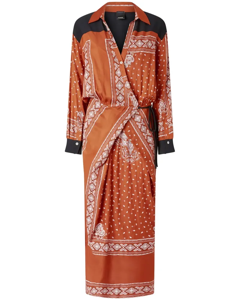 Pinko Kleid mit Bandana-Print - Braun Braun