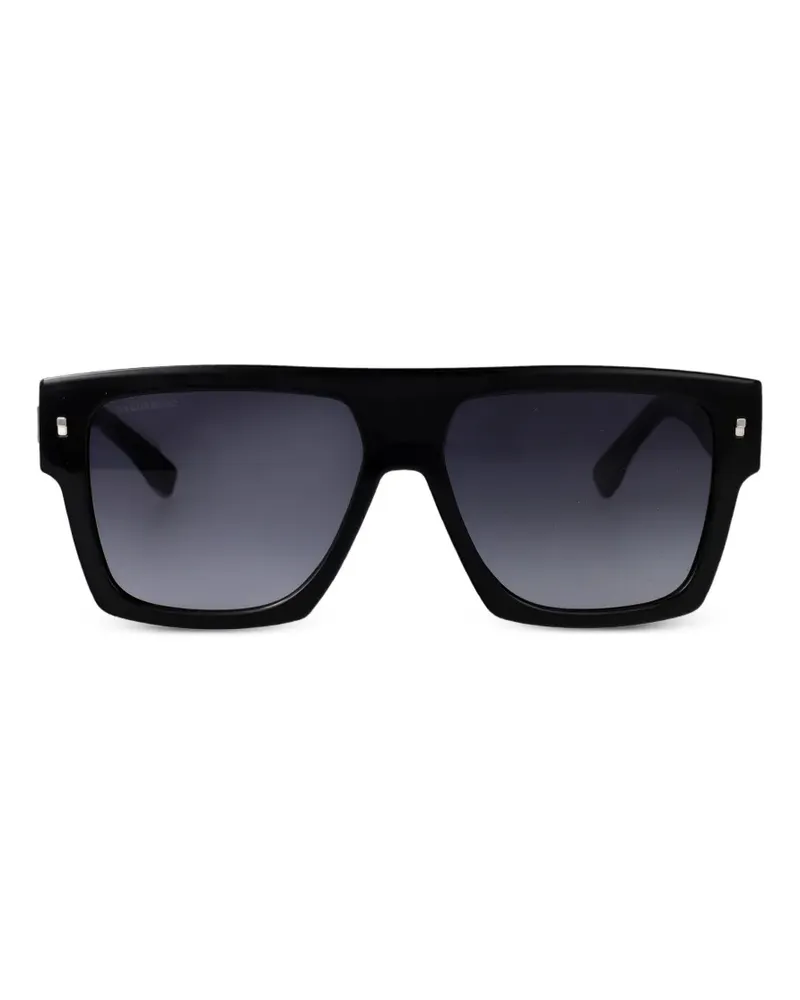 Dsquared2 Icon Sonnenbrille mit eckigem Gestell - Schwarz Schwarz