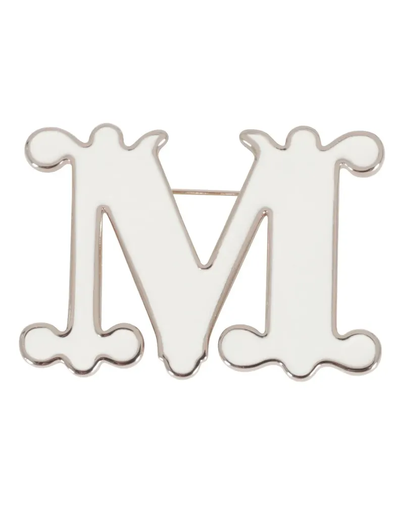 Max Mara letter-design brooch - Silber Silber