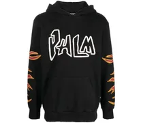 Hoodie mit Flammen-Print - Schwarz