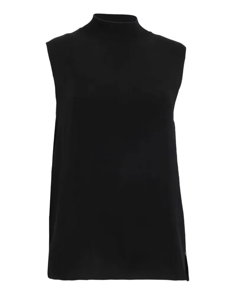 Theory 2021 mock-neck sleeveless silk top - Schwarz Schwarz