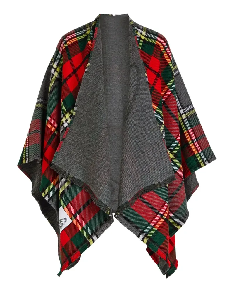 Vivienne Westwood tartan fringed cape - Rot Rot