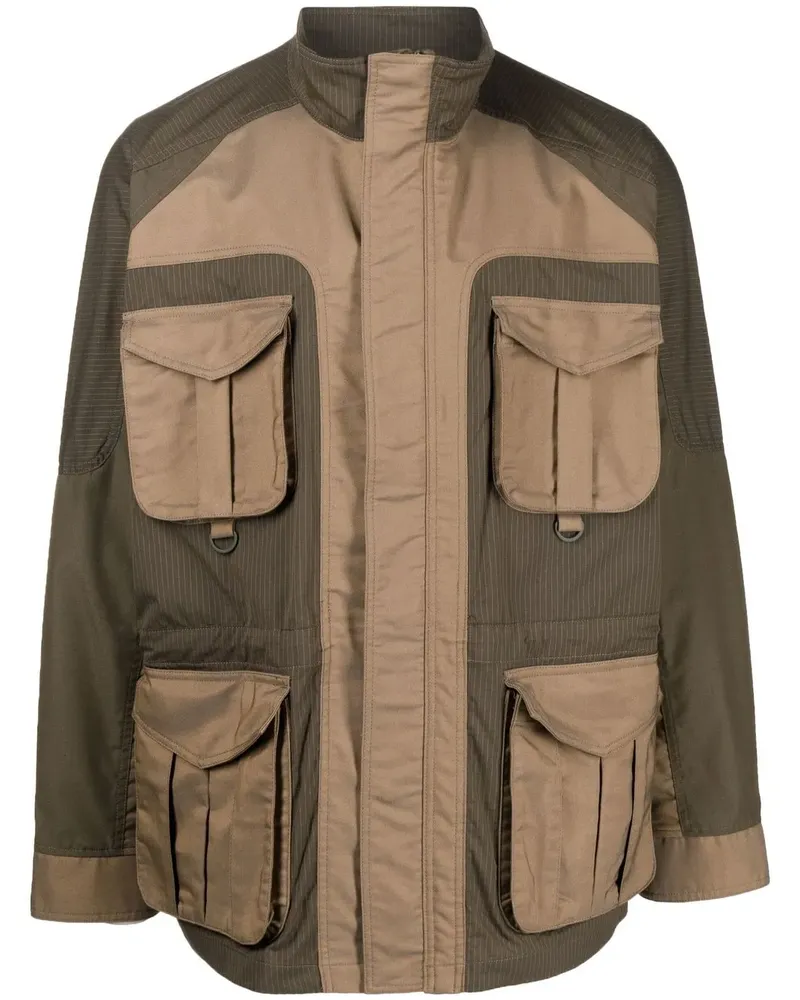 White Mountaineering Jacke mit aufgesetzten Taschen - Braun Braun