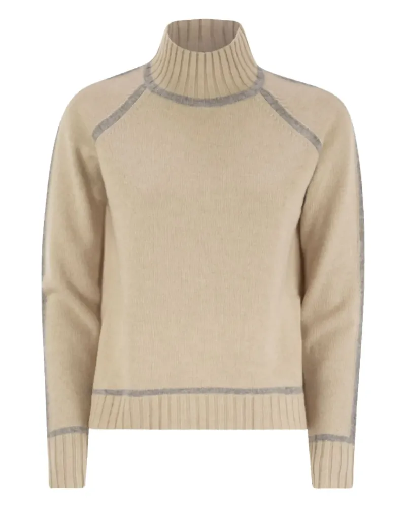 Max Mara Rollkragenpullover mit Raglanärmeln - Nude Nude