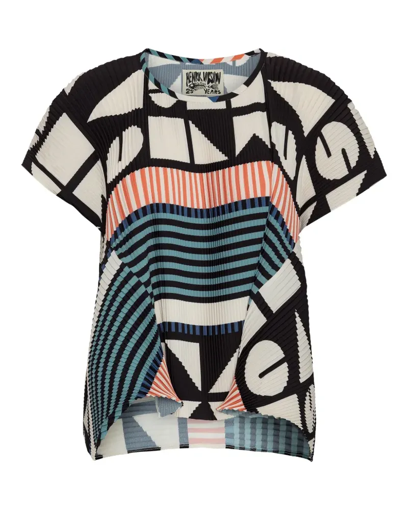 Henrik Vibskov Thumb plisse geometric-print blouse - Schwarz Schwarz