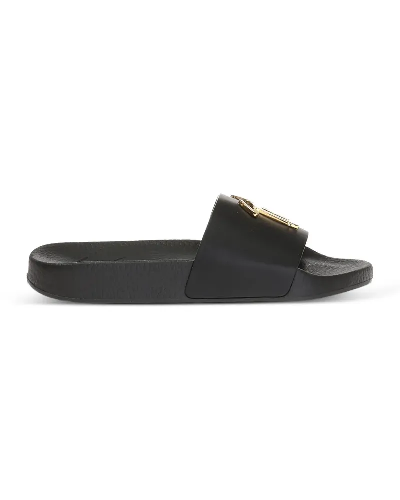 Giuseppe Zanotti Pantoletten mit Logo-Schild - Schwarz Schwarz