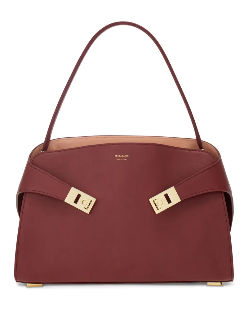 Ferragamo Zweifarbige Hug M Schultertasche - Rot Rot
