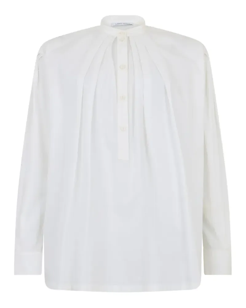 Alberta Ferretti pleated-detail long-sleeve shirt - Weiß Weiß