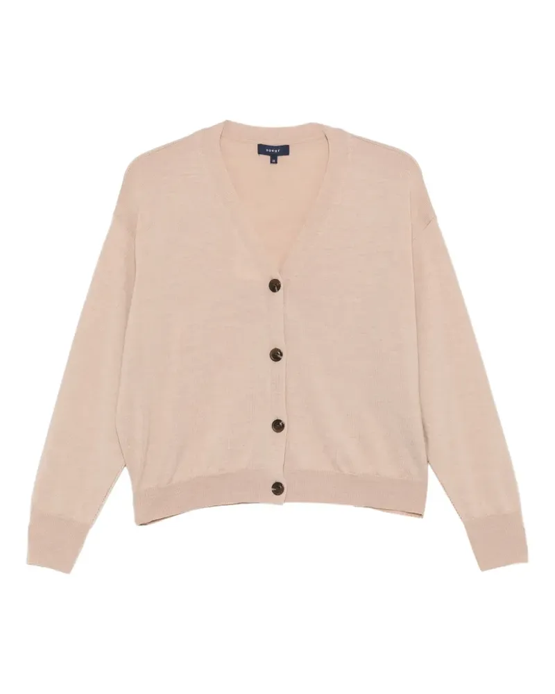 Soeur Idem Cardigan mit V-Ausschnitt und Knöpfen - Nude Nude