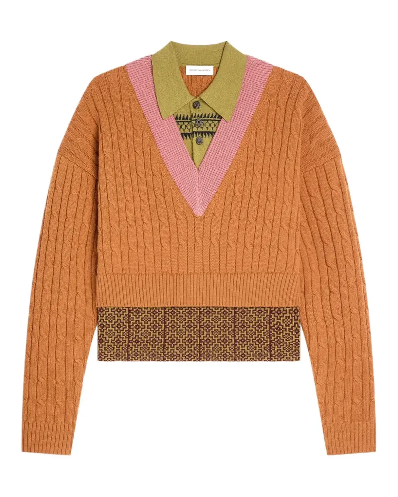 Dries van Noten Pullover im Layering-Look - Orange Orange