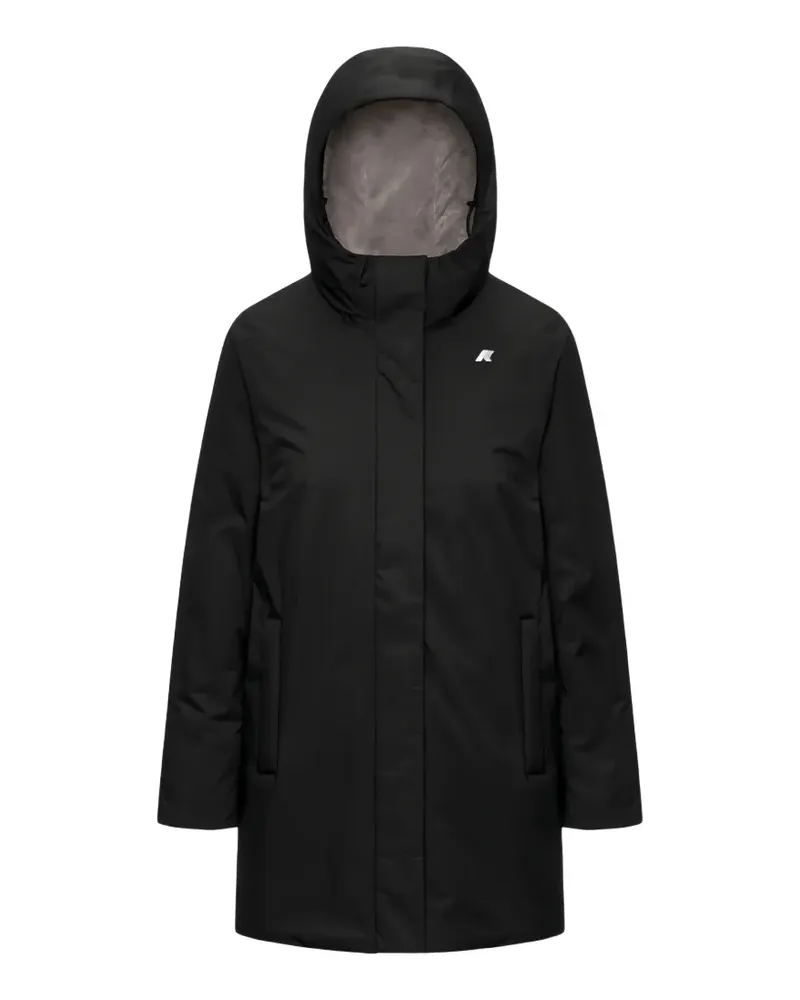 K-Way Sophie logo-patch hooded jacket - Schwarz Schwarz