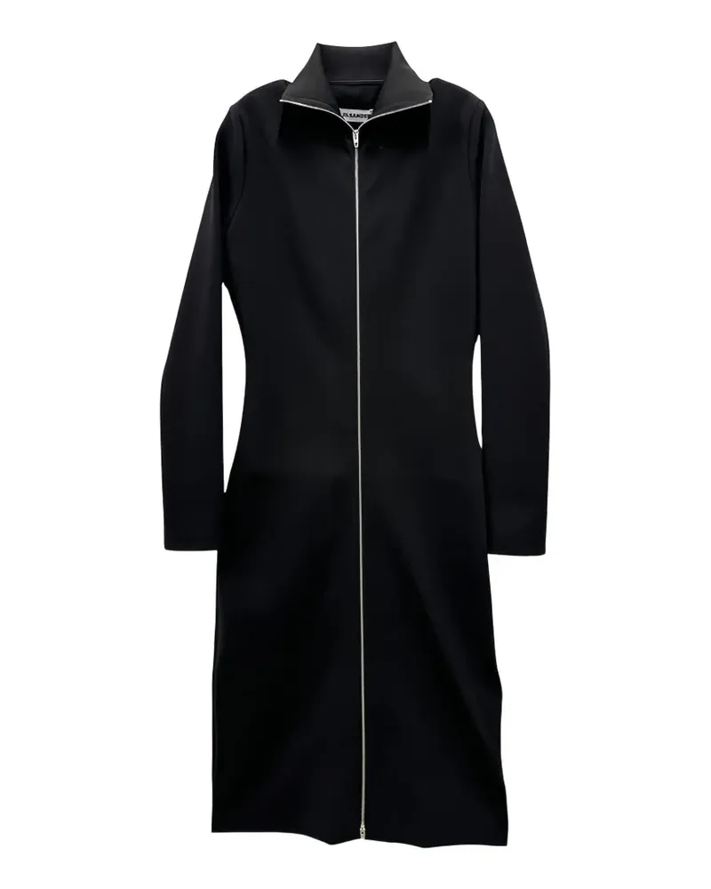 Jil Sander Langärmeliges Midikleid mit Reißverschluss - Schwarz Schwarz