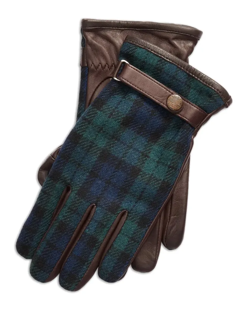 Ralph Lauren tartan-pattern leather gloves - Braun Braun