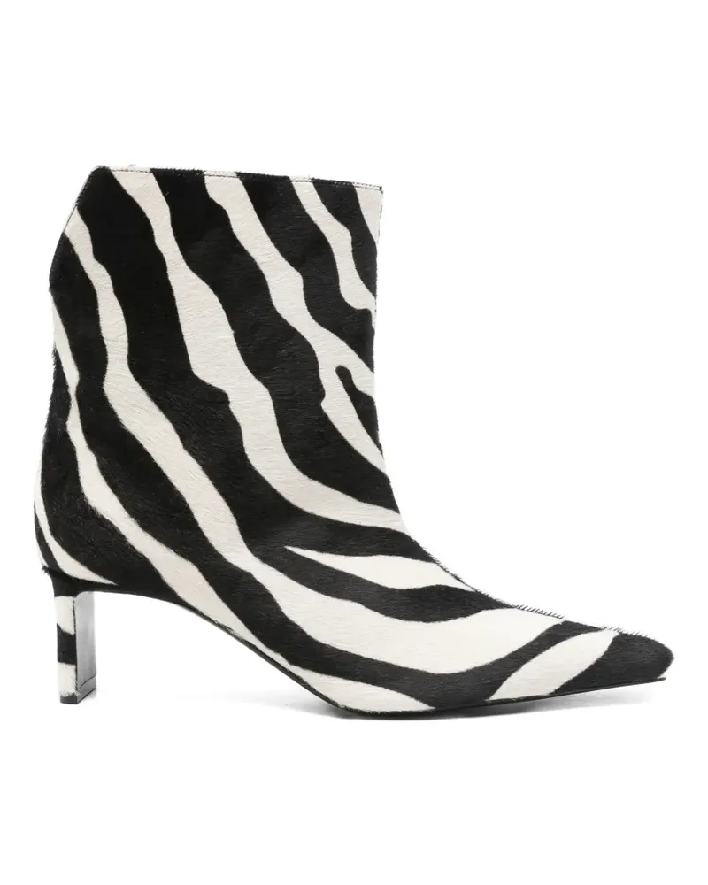 KHAITE Ona zebra-pattern ankle boots - Weiß Weiß