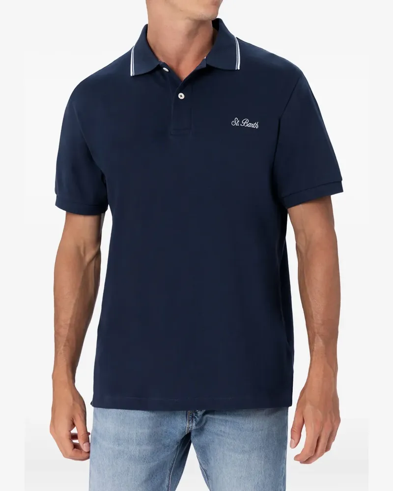 MC2 Saint Barth Poloshirt mit Kontrastdetail - Blau Blau