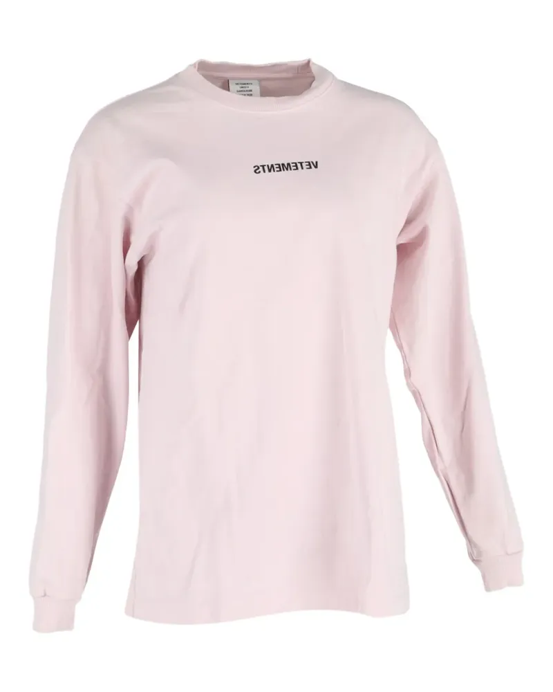 VETEMENTS Langarmshirt mit umgekehrtem Logo - Rosa Rosa