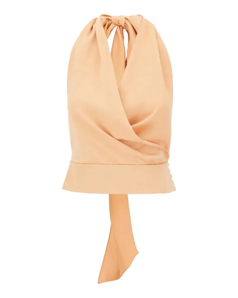 ANDAMANE halterneck wrap-style top - Orange Orange