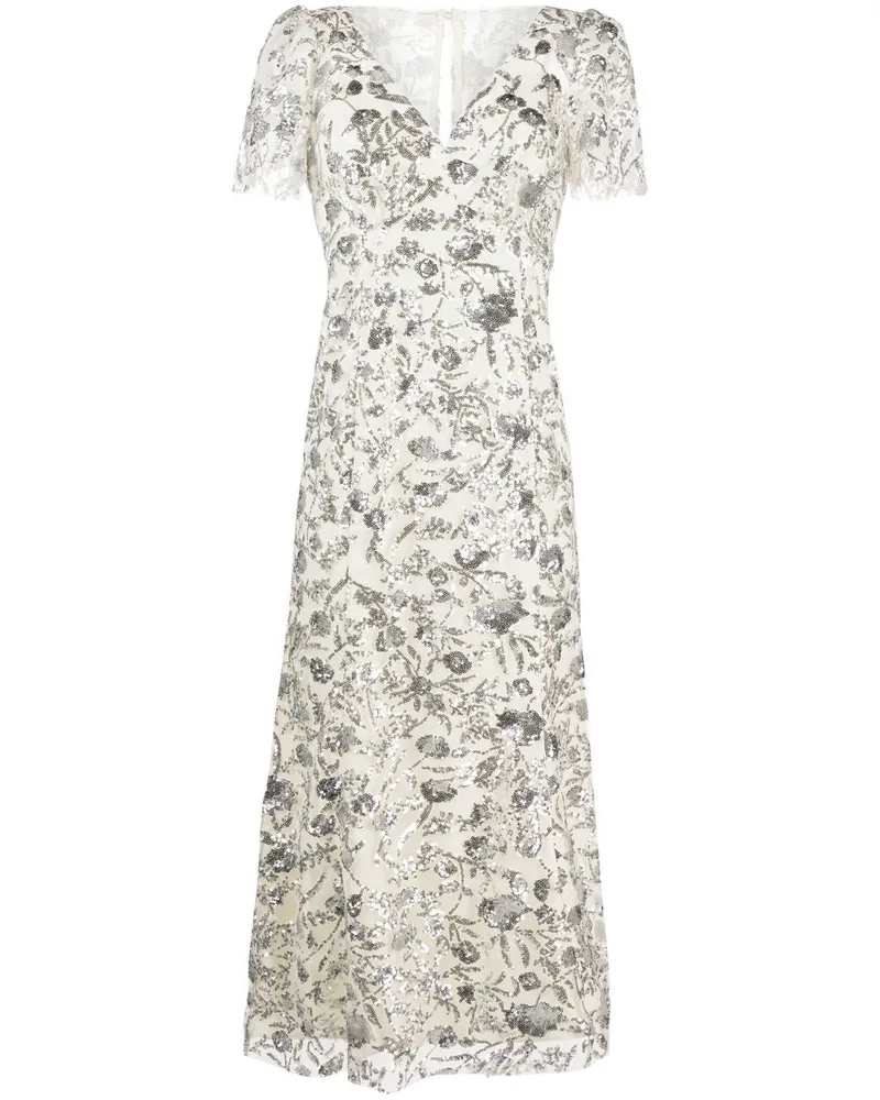 Self-Portrait Kleid mit Pailletten - Nude Nude