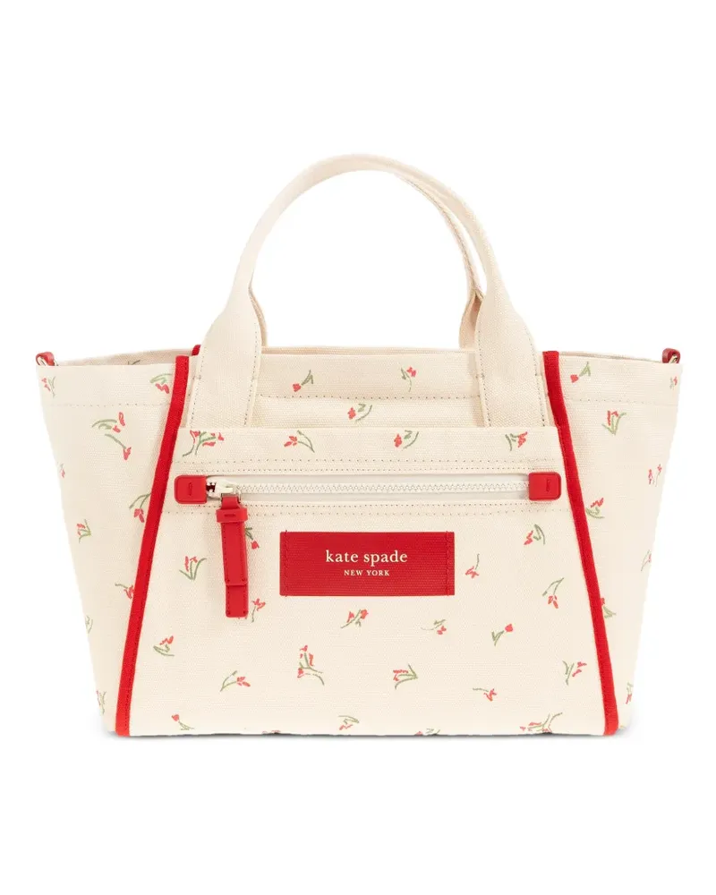 Kate Spade Dash floral-print canvas tote bag - Nude Nude