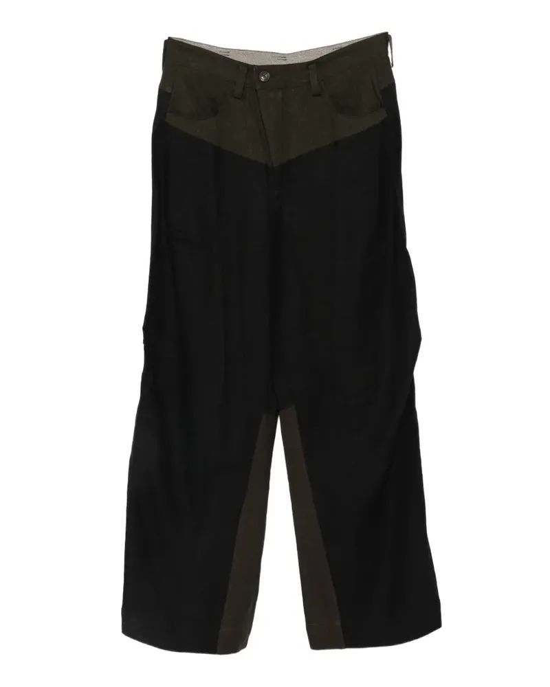Ziggy Chen panelled wide-leg trousers - Schwarz Schwarz