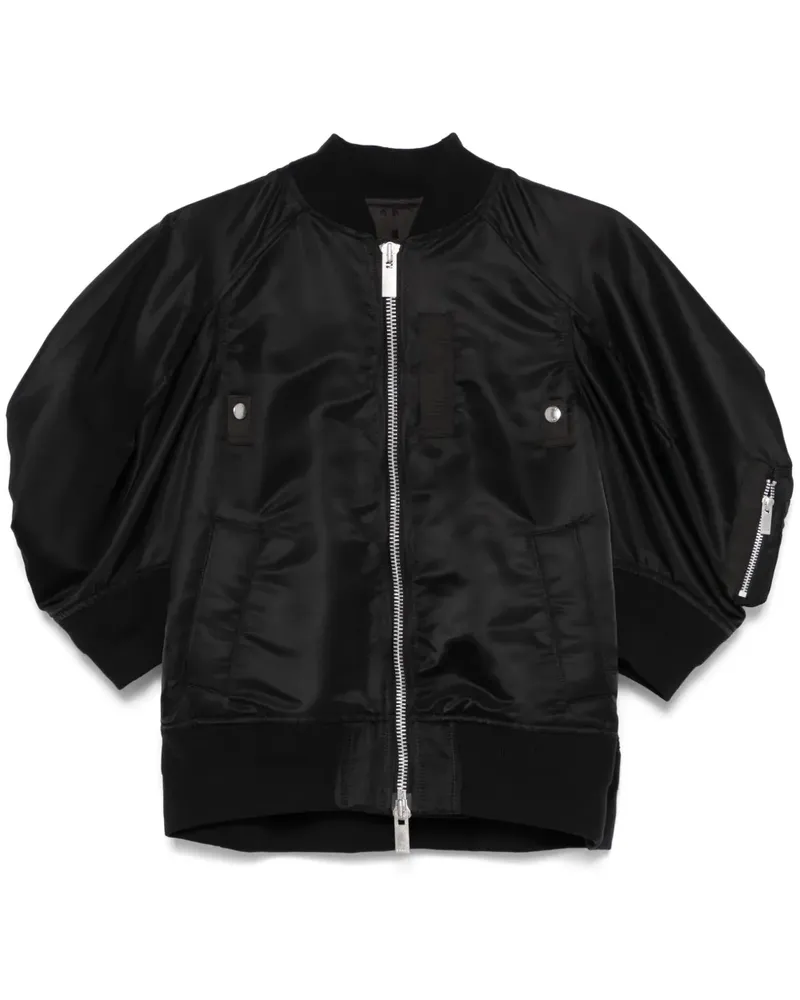 Sacai Bomberjacke mit kurzen Ärmeln - Schwarz Schwarz