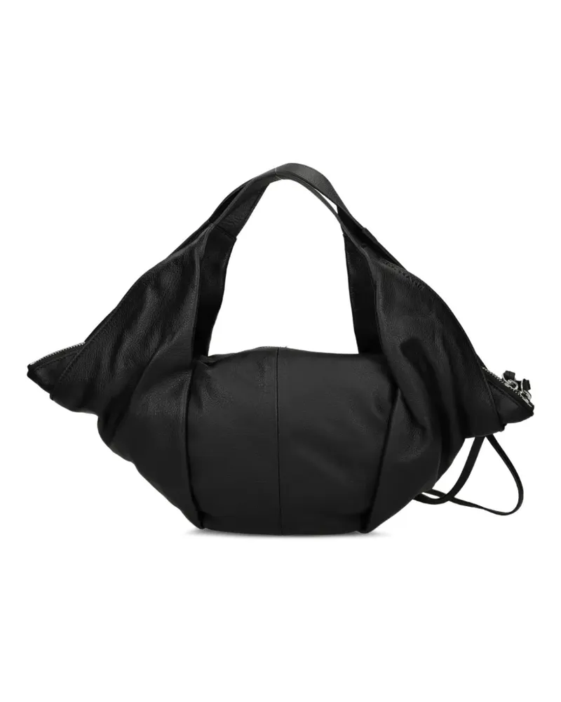 Vic Matié Drapierte Tote Bag aus gekörntem Leder - Schwarz Schwarz