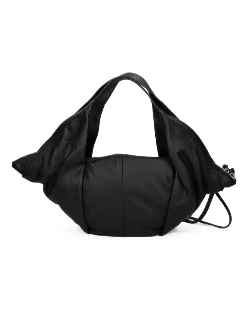 Vic Matié Drapierte Tote Bag aus gekörntem Leder - Schwarz Schwarz