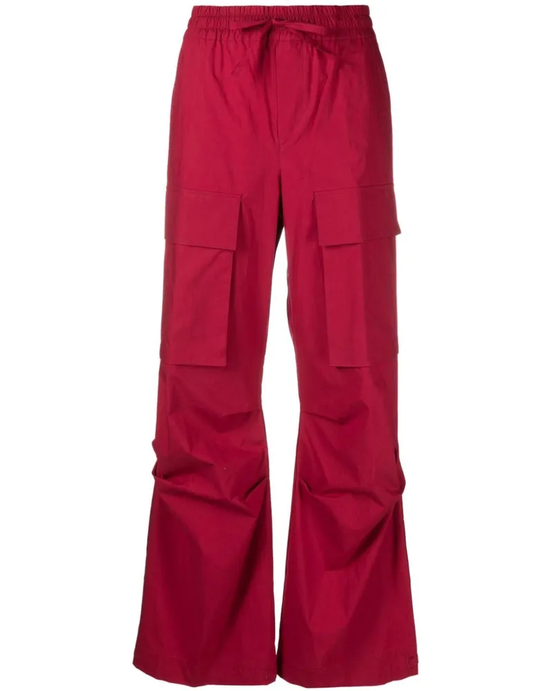 P.A.R.O.S.H. P.A.R.O H. Cropped-Hose mit Falten - Rot Rot