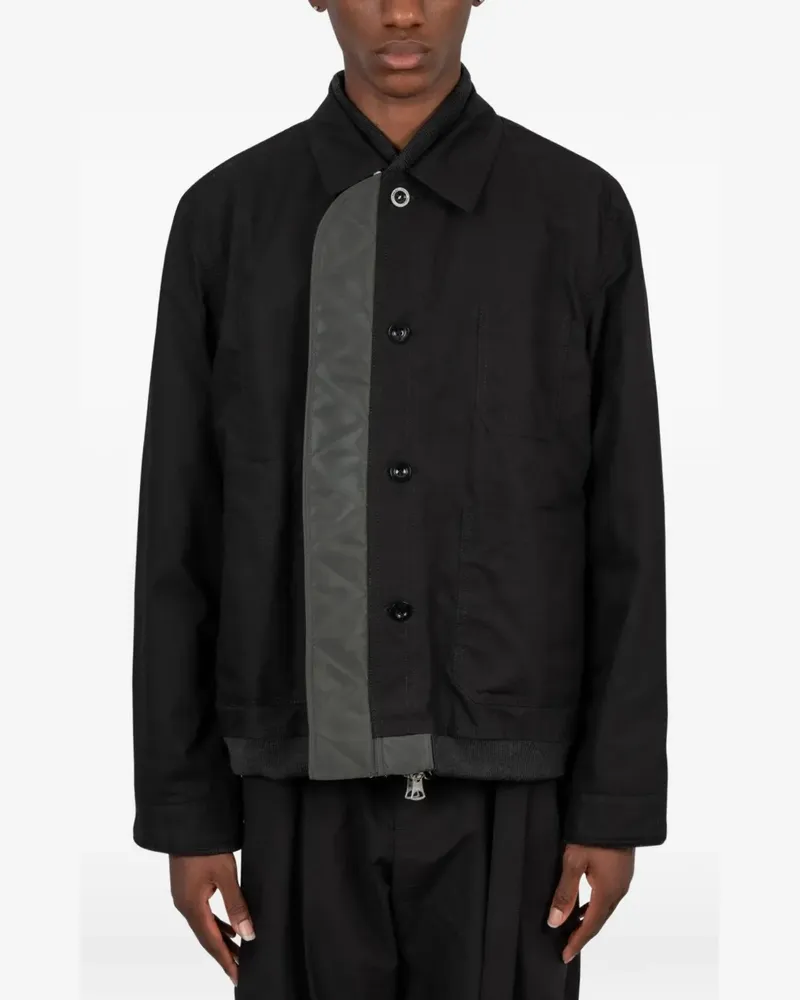 Sacai Wendbare Jacke aus Nylon-Twill - Schwarz Schwarz