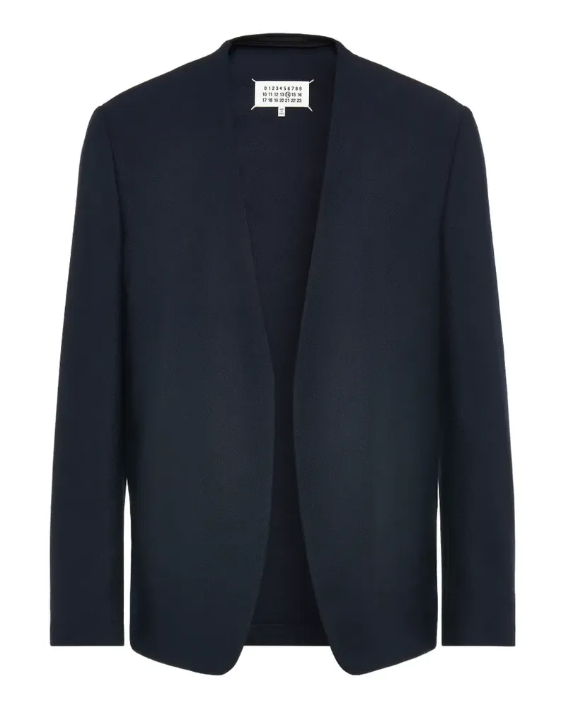 Maison Margiela Kragenlose Seidenjacke - Blau Blau