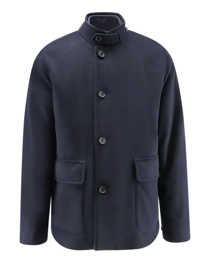 Loro Piana Elan Mantel mit Stehkragen - Blau Blau