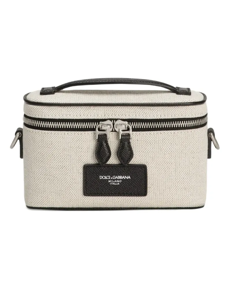 Dolce & Gabbana Shopper aus Canvas mit Logo-Print - Nude Nude