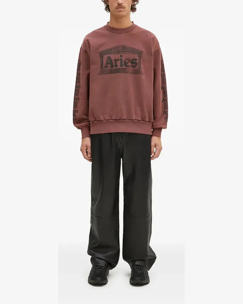 Aries Sweatshirt mit Tempel-Print - Rot Rot